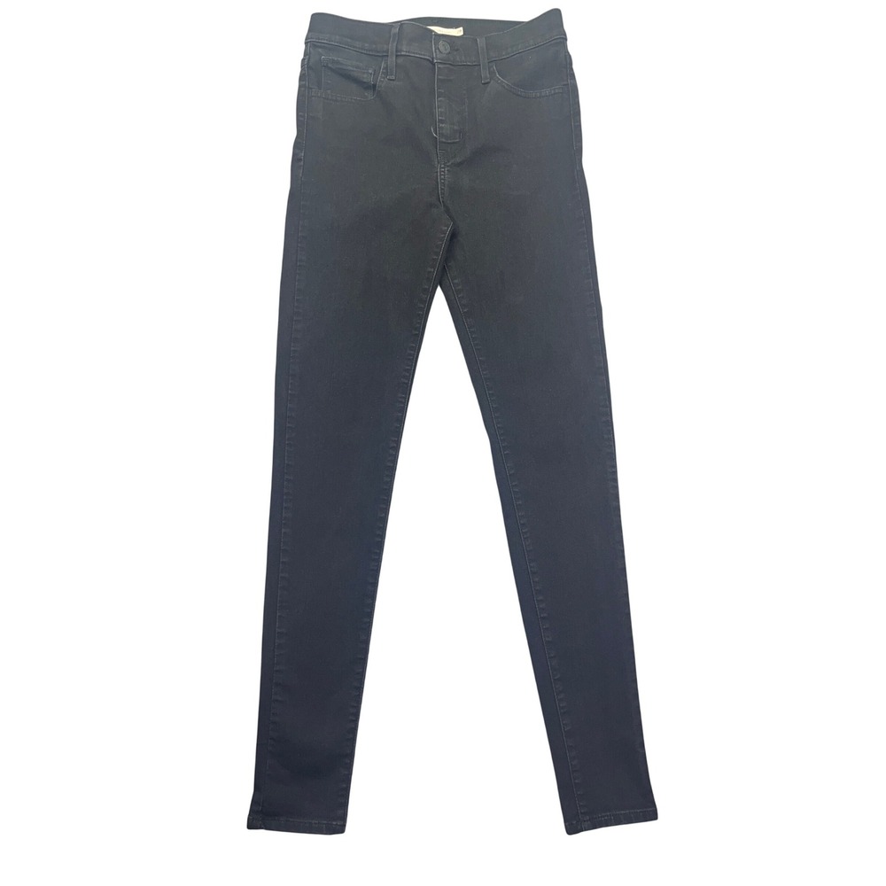 Levi's 720 High Rise Super Skinny Jeans Black Wash Denim Womens Size 28 Fits 27"